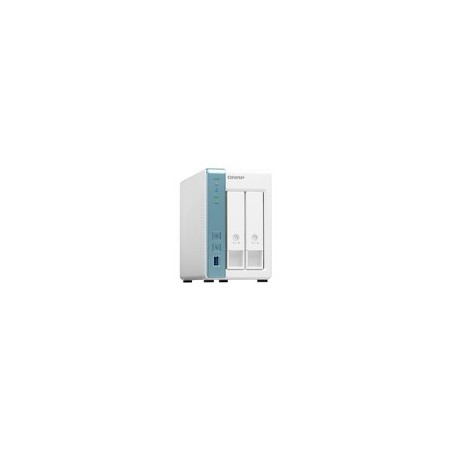 QNAP TS-233 NAS lagringsserver Tower ARM Cortex-A55 2 GB 0 TB QNAP QTS Hvid
